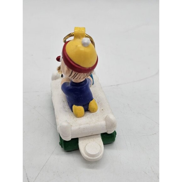 Peanuts Linus & Snowman On Train Vintage Christmas Tree Ornament - Picture 3 of 9